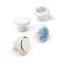 Rei 821 Poignée de meuble en porcelaine blanc Ø35 mm Lot de 4 avec vis