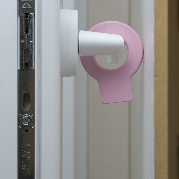Rei Retenidor de cale pour porte Lock modèle 660 en TPS rose – Flexible lavable colgable 64 x 82 x 15 mm