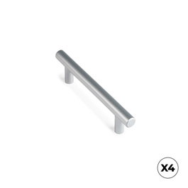 Rei 891h - Poignée de meuble anse acier inoxydable finition aluminium 96 mm blister 4 pièces
