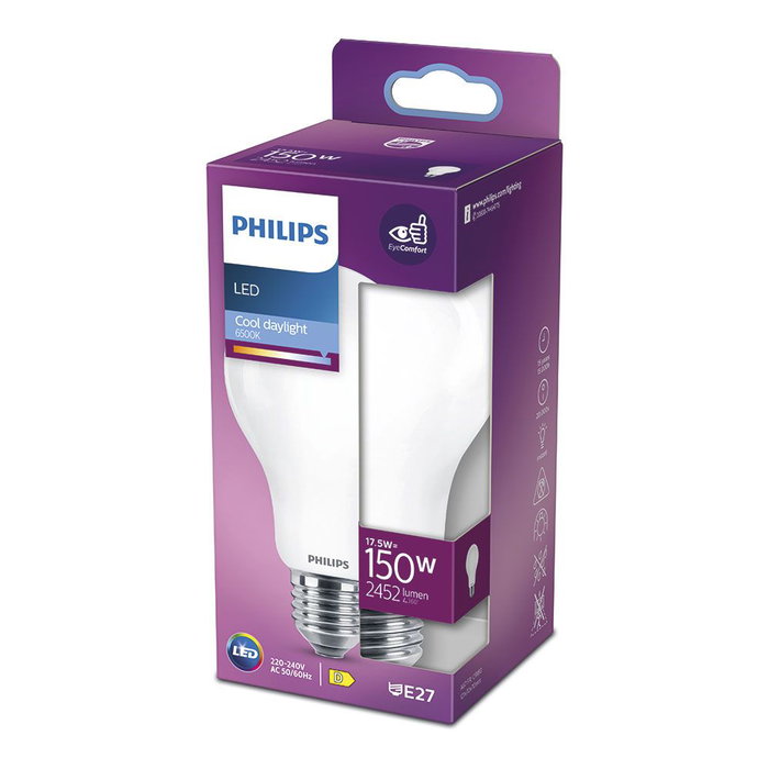 Philips Ampoule LED Standard E27 17,5W 2452lm 6500K Blanc Froid, Ø7,5x12,1cm