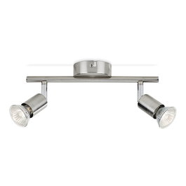 Philips Limbali Réglette 2 spots GU10 ajustable chromé mat 28,5x10x15,5cm IP20 sans ampoule
