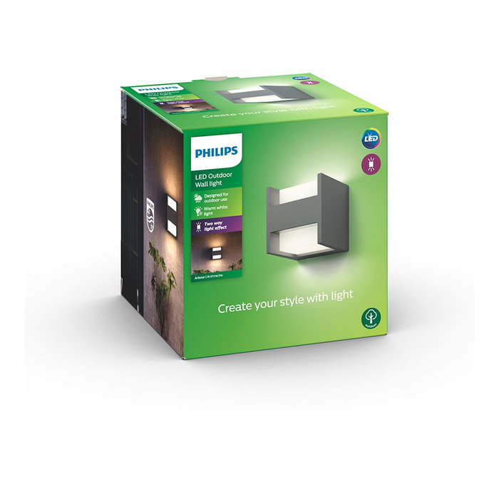 Philips Arbour Applique murale LED Anthracite 800 lm 4000 K