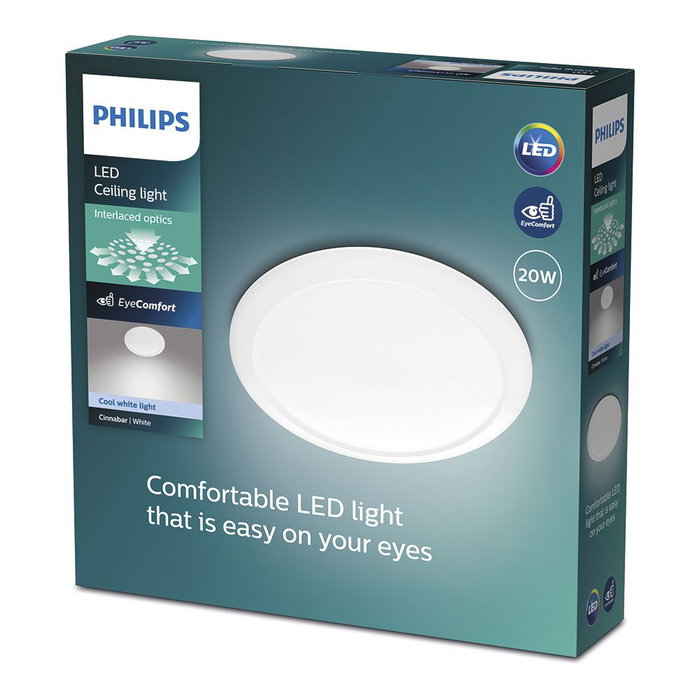 Philips Cinnabar Plafonnier LED 20 W 4000 K 2000 lm Ø40,4 x 10,6 cm Blanc