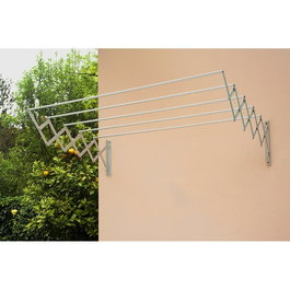 Fepre Tendedero mural aluminium extensible 2 bras 5 tiges 100 cm ouvert 70x23 cm