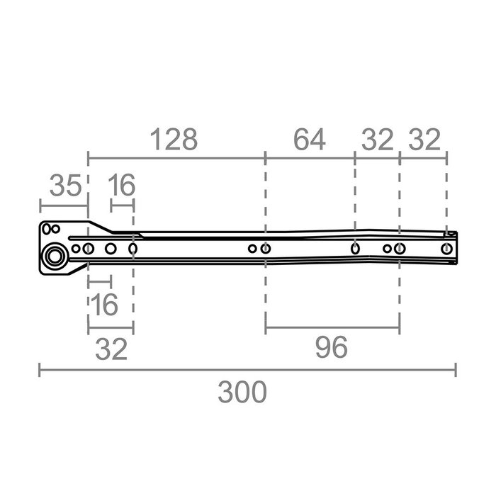 Micel Bl 75030 Guide tiroir en acier blanc, 300 x 10 x 35 mm, pack