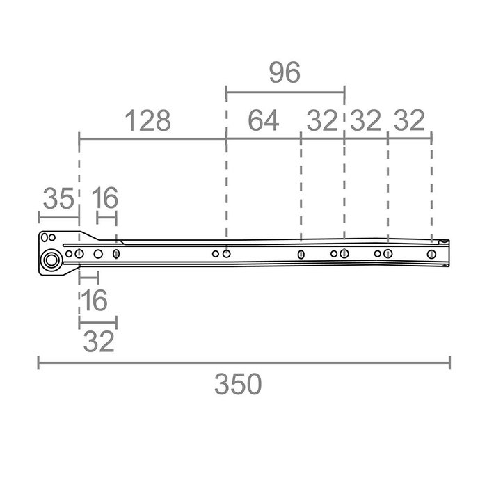 Micel Bl 75035 Guide tiroir acier blanc 350x10x35 mm pack extraction partielle