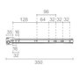 Micel Bl 75035 Guide tiroir acier blanc 350x10x35 mm pack extraction partielle