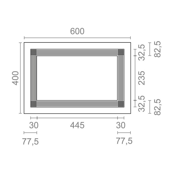 Micel Encadrement micro-ondes autocortable effet inox 60x40cm ABS Réf: Ei 94508
