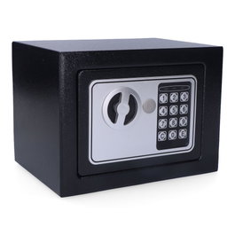 Micel NE 13385 Coffre-fort électronique 23 x 17 x 17 cm Noir Acier avec clé et code PIN