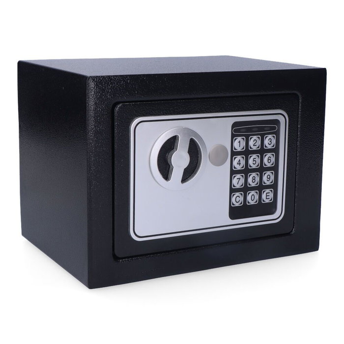 Micel NE 13385 Coffre-fort électronique 23 x 17 x 17 cm Noir Acier avec clé et code PIN Micel NE 13385 Coffre-fort électronique 23 x 17 x 17 cm Noir Acier avec clé et code PIN