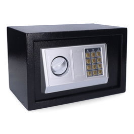 Micel Ne 13383 Coffre-fort électronique avec clé CFC1, acier, 31 x 20 x 20 cm, noir
