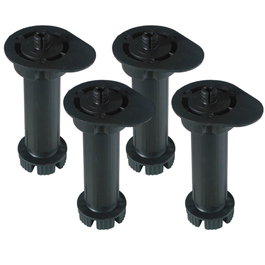 Micel Ne 96301 Pack 4 pieds ronds pour meuble Ø33mm hauteur réglable 130-200mm noir ABS