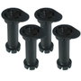 Micel Ne 96301 Pack 4 pieds ronds pour meuble Ø33mm hauteur réglable 130-200mm noir ABS