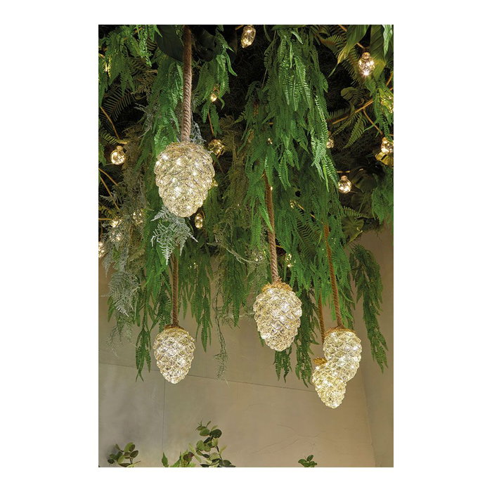 Lumineo Piña microled 15x21cm 15 LEDs lumière fixe blanc chaud IP20 intérieur 3xAA avec minuterie 6h
