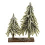 BigBuy Christmas Sapin de Noël Double Enneigé Base en bois