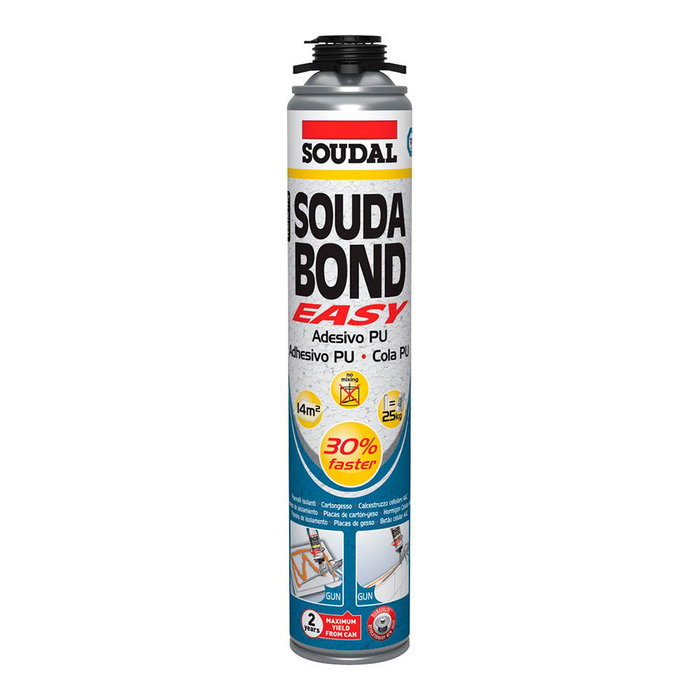 Mousse Soudal SoudaBond Easy Polyuréthane Revolver 750 ml Mousse Soudal SoudaBond Easy Polyuréthane Revolver 750 ml