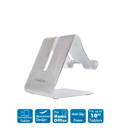 Logilink Support Aluminium pour Smartphone et Tablet, Angles Visuels Doubles, Antidérapant, Protection Antiraiures