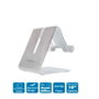 Logilink Support Aluminium pour Smartphone et Tablet, Angles Visuels Doubles, Antidérapant, Protection Antiraiures
