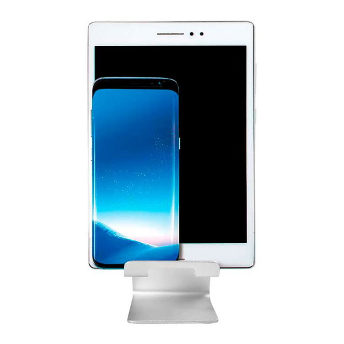 Logilink Support Aluminium pour Smartphone et Tablet, Angles Visuels Doubles, Antidérapant, Protection Antiraiures