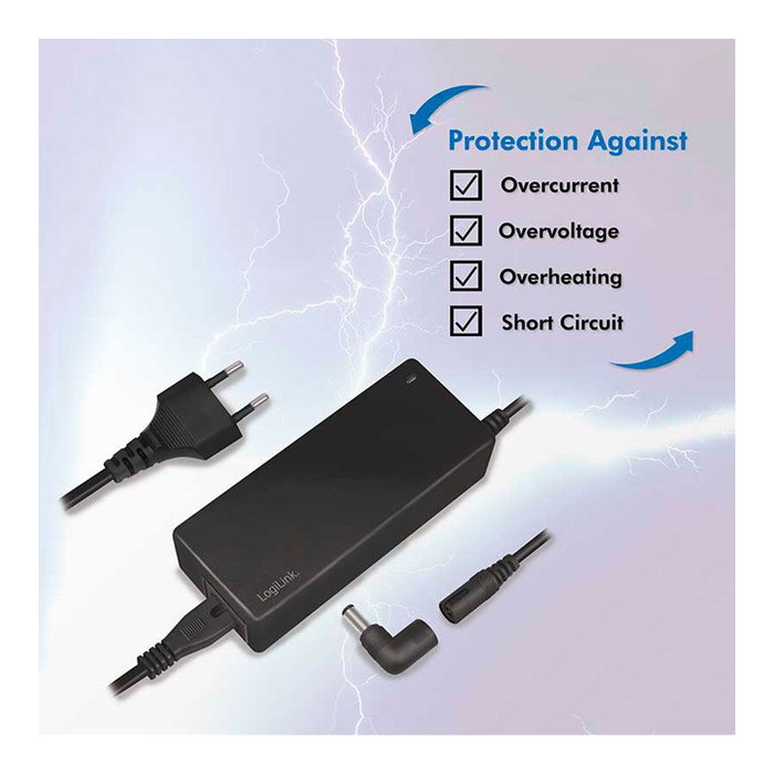 Logilink Alimentateur universel portable 90W pour ordinateur portable avec 9 pointes interchangeables Logilink Alimentateur universel portable 90W pour ordinateur portable avec 9 pointes interchangeables