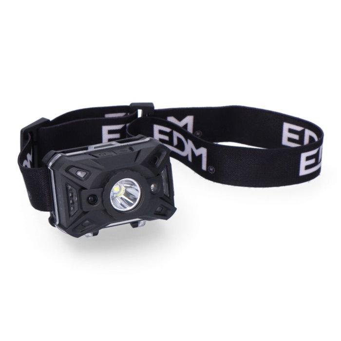 Edm Lampe frontale LED avec capteur 7 modes : 200lm COB 5W 8500K rouge inclinaison ajustable piles AAA incluses Edm Lampe frontale LED avec capteur 7 modes : 200lm COB 5W 8500K rouge inclinaison ajustable piles AAA incluses