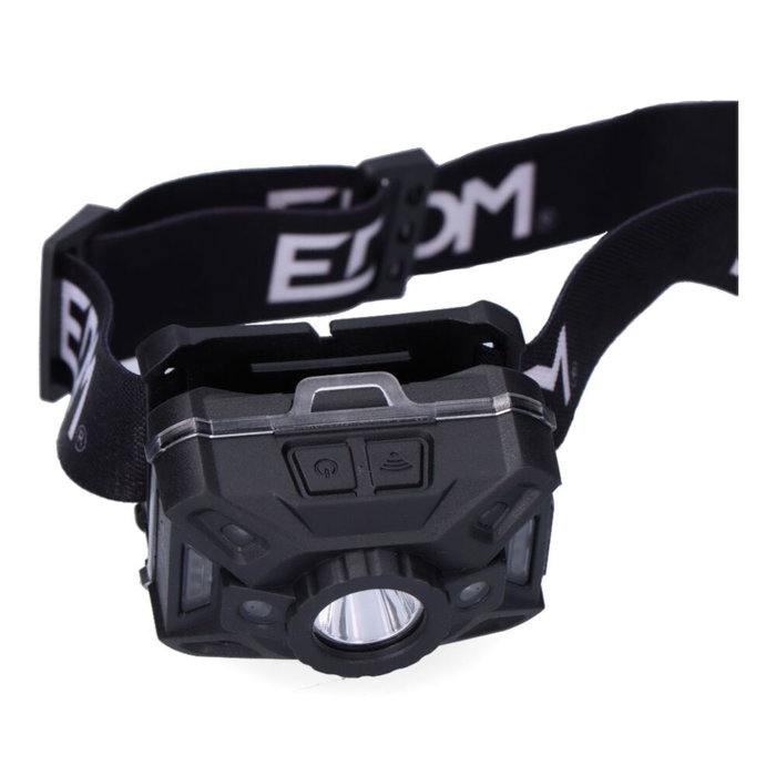 Edm Lampe frontale LED avec capteur 7 modes : 200lm COB 5W 8500K rouge inclinaison ajustable piles AAA incluses Edm Lampe frontale LED avec capteur 7 modes : 200lm COB 5W 8500K rouge inclinaison ajustable piles AAA incluses