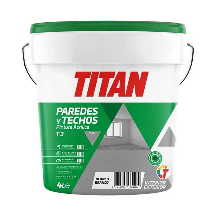 Peinture Titan 123000304 Blanc 4 L Peinture Titan 123000304 Blanc 4 L