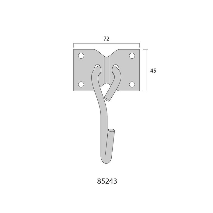 Support EDM 85243 Argenté 70 x 45 mm Crochet pour suspendre Hamac (2 Unités)