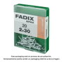 Fadix Boîte de 20 alcayatas filetées 2,0x30mm en acier zingué