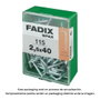 Fadix 10922888 Alcayata roscada acier zingué 2,5 x 40 mm lot de 115