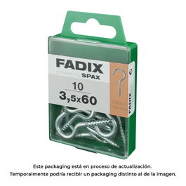 Fadix Charnière ouverte zincée 3,5 x 60 mm, boîte de 10 unités