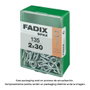 Fadix 10923076 Hembrilla fermée zincée acier 2,0 x 30 mm, boîte de 135 pièces