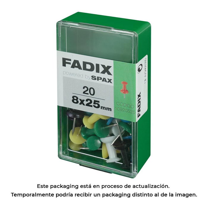Fadix Chincheta alfiler surtido 8 x 25 mm, boîte de 20 unités Fadix Chincheta alfiler surtido 8 x 25 mm, boîte de 20 unités
