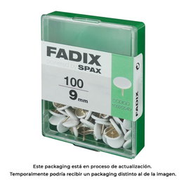 Fadix Chincheta plana blanche 9 mm, boîte de 100 unités