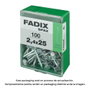 Fadix Clou en Acier 2,4x25mm avec Tête Plate, Boîte de 100 unités