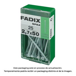 Fadix Clavo Acero 2,7x50mm avec tête plate, boîte de 25 unités