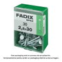 Fadix Clavo en acier 2,5x30mm tête plate large, boîte de 30 unités