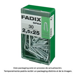 Fadix Boîte de 30 grampillones en acier zingué 2,5 x 25 mm