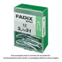 Fadix Grampillones 3,1x31mm en acier zingué, boîte de 12 unités
