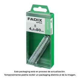 Fadix Boîte de 8 clous striés en acier 4,5x80mm à tête plate