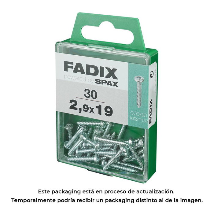 Fadix Vis à tôle 2,9x19mm tête ronde, boîte de 30 unités Fadix Vis à tôle 2,9x19mm tête ronde, boîte de 30 unités