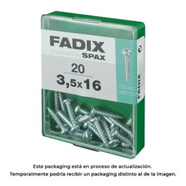 Fadix Vis à tôle 3,5 x 16 mm, tête ronde, boîte de 20 unités