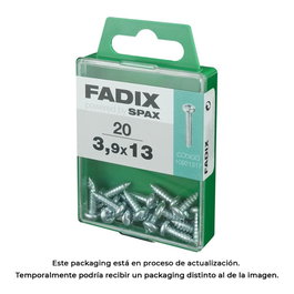 Fadix Vis à tôle 3,9x13mm tête ronde zinguée, boîte de 20 unités