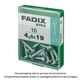 Fadix Boîte de 10 vis à tôle 4,8x19mm tête ronde en acier zincé