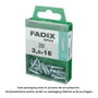 Fadix Vis à tôle 3,5 x 16 mm tête plate, boîte de 20 unités