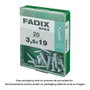 Fadix Vis à tôle 3,5 x 19 mm tête plate zinguée - Boîte de 20 unités
