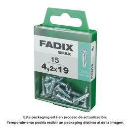Fadix Boîte de 15 vis à tôle 4,2x19 mm tête plate zinguée