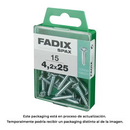 Fadix Boîte de 15 vis à tôle 4,2x25mm tête plate