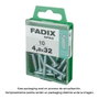 Fadix Vis à tôle 4,8x32mm tête plate, boîte de 10 unités
