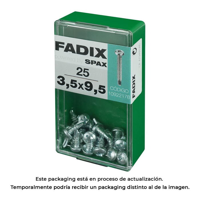 Fadix Vis auto-foreuses 3,5x9,5mm tête ronde (Boîte de 25 unités) Fadix Vis auto-foreuses 3,5x9,5mm tête ronde (Boîte de 25 unités)